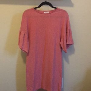 Red and white stripe dress